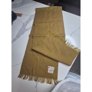 John Wanamaker Scarf 70% Cashmere‎ 30% Wool Fringe Made in Scotland Camel